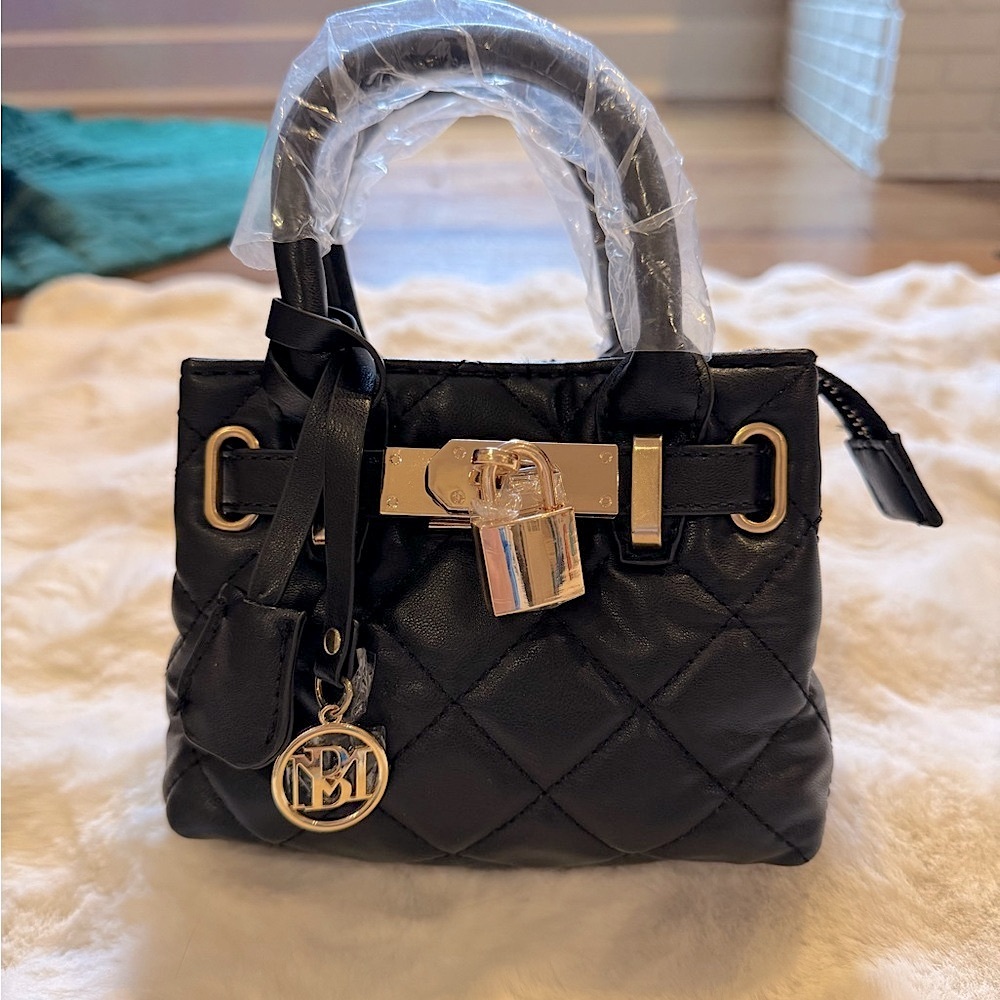 Badgley Mischka Mini Black Quilted Bag